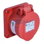   TP Electric 3026-322-1675 4X32A - Beépíthető dugalj (rugós - gyors bekötésű) IP44 75x75 egyenes