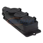   TP Electric 3101-308-0300 Gumi dugalj 3-as csapfedeles 16A fekete (10db/doboz)