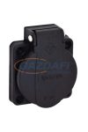 TP Electric 3101-310-0300 Beépíthető műanyag dugalj csapfedeles fekete 16A