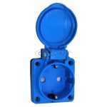  TP Electric 3101-332-0900 Beépíthető műanyag dugalj csapfedeles kék 16A, gyermekvédelemmel (IP44) csavaros bekötéssel
