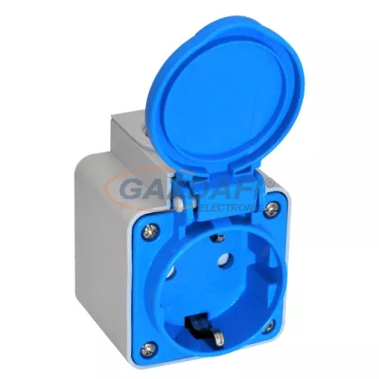 TP Electric 3101-412-0900 Felületre építhető műanyag dugalj csapfedeles kék 16A gyermekvédelemmel (IP44)csavaros bekötéssel TP Electric 3101-412-0900 Felületre építhető műanyag dugalj csapfedeles kék 16A gyermekvédelemmel (IP44)csavaros bekötéssel