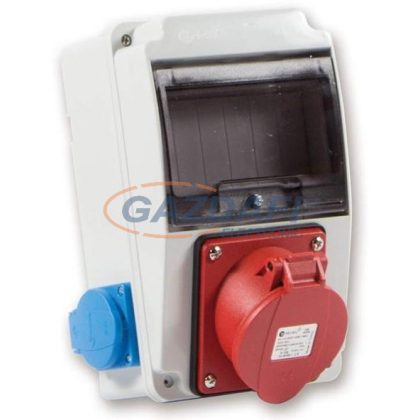   TP Electric 3318-002-2600 Ipari doboz szerelt 130x220 1x(4P32A) + 2x(2P+F) oldalsó IP44