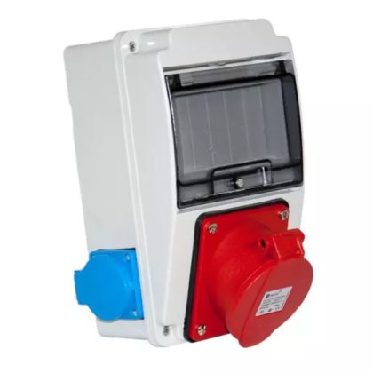   TP Electric 3318-002-7000 Ipari doboz szerelt 130x220 1x(5P32A) + 2x(2P+F) oldalsó IP44