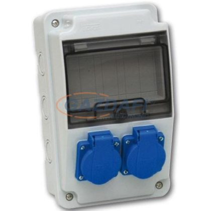   TP Electric 3318-200-0000 Ipari doboz szerelt 130x220 2x(2P+F) előlapon