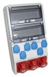 TP Electric 3321-600-5271 Ipari doboz szerelt 300×540mm,IP54 6x(2P+F) + 2x(5P16A) + 1x(5P32A), 2x13modul