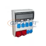   TP Electric 3360-600-0502HH Ipari doboz szerelt 300x400mm, IP54, 2x(5P16A) + 6x(2P+F), gyorscsatlakozós aljzatokkal