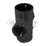   HOME TPF-26/BK Hálózati T elosztó gyermekvédelemmel, fekete