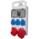   TR-321 Ipari elosztó 8 modulos vizsgálati ablakkal, 400V 32A 5P + 16A 5P és 250V 16A 2P + F aljzat, IP44