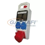   TR-360 Ipari elosztó 5 modulos vizsgálati ablakkal, 1db 32A 5P és 2 db 250V 2P + F aljzat