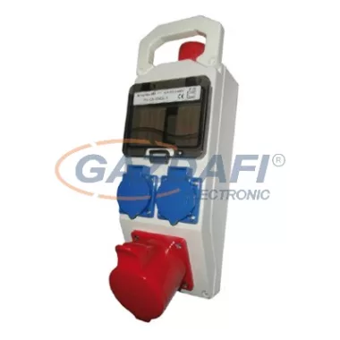 TR-360 Ipari elosztó 5 modulos vizsgálati ablakkal, 1db 32A 5P és 2 db 250V 2P + F aljzat