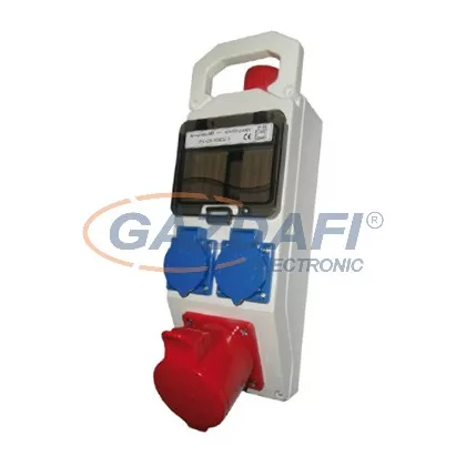   TR-360 Ipari elosztó 5 modulos vizsgálati ablakkal, 1db 32A 5P és 2 db 250V 2P + F aljzat