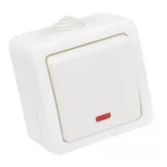   TRACON TR-PH05L Falon kívüli 1-áramkörös kapcsoló, jelzőfénnyel 10AX/250VAC, IP54, (101)