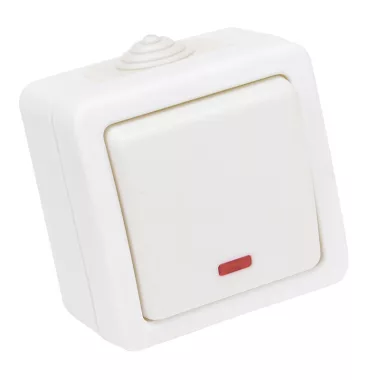 TRACON TR-PH05L Falon kívüli 1-áramkörös kapcsoló, jelzőfénnyel 10AX/250VAC, IP54, (101)
