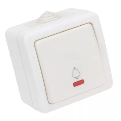   TRACON TR-PH07L Falon kívüli csengőnyomó, jelzőfénnyel 10AX/250VAC, IP54, (N101)