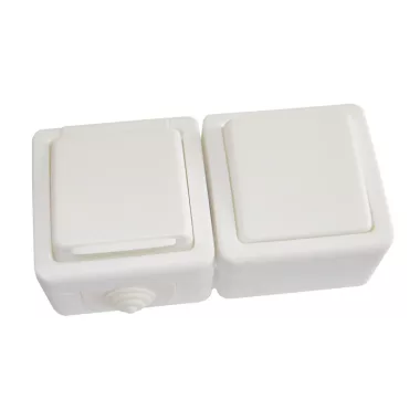 TRACON TR-PH11 Falon kívüli kétpólusú kapcsoló+csatlakozóaljzat 16A/250VAC, IP54, (102)