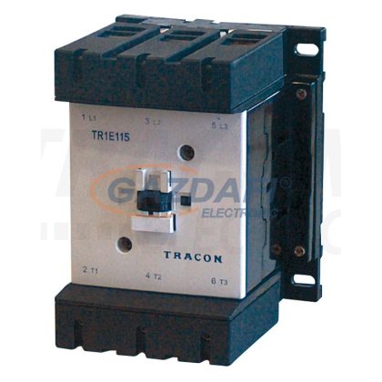   TRACON TR1E115B7 Nagyáramú kontaktor 415V, 50Hz, 115A, 55kW, 24V AC, 3×NO