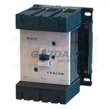 TRACON TR1E150E7 Nagyáramú kontaktor 415V, 50Hz, 150A, 75kW, 48V AC, 3×NO