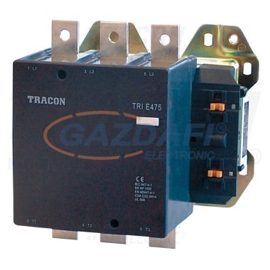 TRACON TR1E410 Nagyáramú kontaktor 660V, 50Hz, 410A, 200kW, 230V AC, 3×NO+1×NO