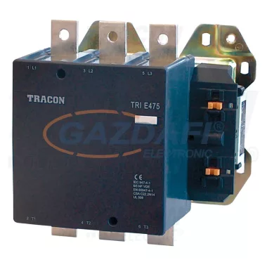 TRACON TR1E410E7 Nagyáramú kontaktor 415V, 50Hz, 410A, 200kW, 48V AC, 3×NO+1×NO