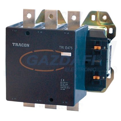   TRACON TR1E410E7 Nagyáramú kontaktor 660V, 50Hz, 410A, 200kW, 48V AC, 3×NO+1×NO