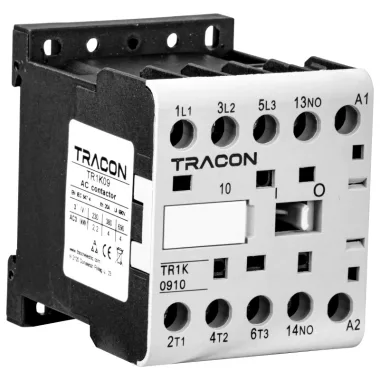 TRACON TR1K0908B7 Segédkontaktor 660V, 50Hz, 9A, 4kW, 24V AC, 2NO+2NC