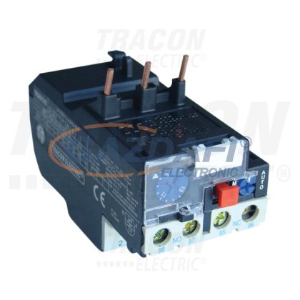   TRACON TR2HD1304 Termikus túláramvédelmi relé TR1D segédkontaktorokhoz 690V, 0-400Hz, 0,4-0,63A, 1×NC+1×NO