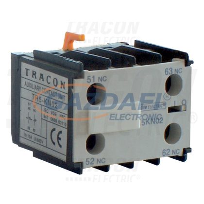   TRACON TR5KN02 Homlokoldali segédérintkező TR1K segédkontaktorokhoz 230V, 50Hz, 2A, 2×NC
