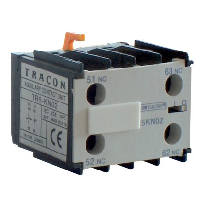 TRACON TR5KN04 Homlokoldali segédérintkező TR1K segédkontaktorokhoz 230V, 50Hz, 2A, 4×NC