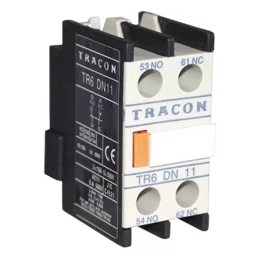 TRACON TR6DN02 Homlokoldali segédérintkező TR1D/F és TR1E kontaktorokhoz 230V, 50Hz, 2A, 2×NC