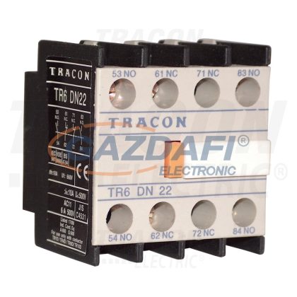   TRACON TR6DN13 Homlokoldali segédérintkező TR1D/F és TR1E kontaktorokhoz 230V, 50Hz, 2A, 3×NC+1×NO