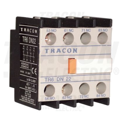   TRACON TR6DN22 Homlokoldali segédérintkező TR1D/F és TR1E kontaktorokhoz 230V, 50Hz, 2A, 2×NC+2×NO