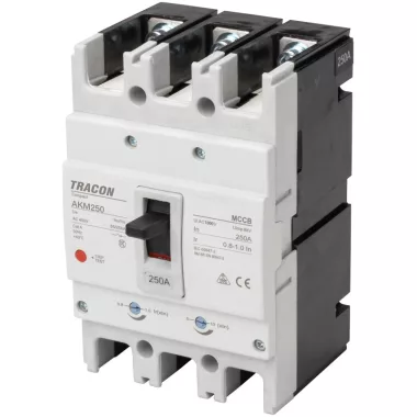 TRACON AKM2-250 Kompakt megszakító 3P,250A,Ir=(0,8-1,0)In,400/415V, 50/60Hz, Icu=36kA, Ics=25kA TRACON AKM2-250 Kompakt megszakító 3P,250A,Ir=(0,8-1,0)In,400/415V, 50/60Hz, Icu=36kA, Ics=25kA