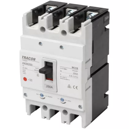 TRACON AKM2-250 Kompakt megszakító 3P,250A,Ir=(0,8-1,0)In,400/415V, 50/60Hz, Icu=36kA, Ics