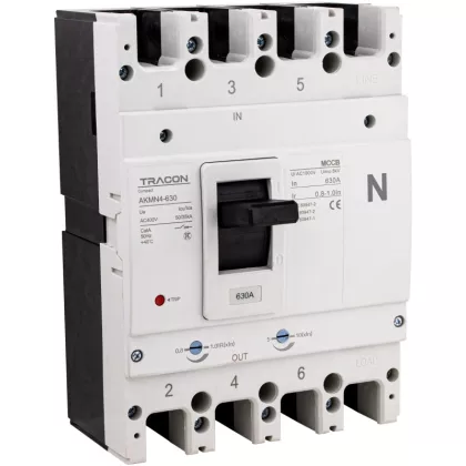 TRACON AKMN4-630 Kompakt megszakító 4P,630A,Ir=(0,8-1,0)In,400/415V, 50/60Hz, Icu=50kA, Ics=35kA TRACON AKMN4-630 Kompakt megszakító 4P,630A,Ir=(0,8-1,0)In,400/415V, 50/60Hz, Icu=50kA, Ics=35kA