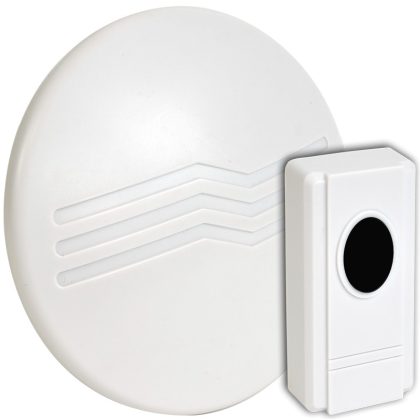 TRACON BELLW3-1V1 Vezeték nélküli csengő, kerek, 1 adó, 1 vevő 2×AA, 1×CR2032, IP44, 100m,