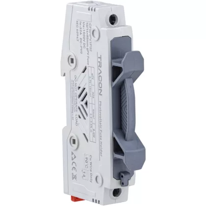   TRACON CFBHPV1P32 Szakaszolókapcsoló-biztosító hengeres bizt.hoz, PV 32A, 10×85, Un=1500VDC, DC-PV0, 20 kA, IP20, 1P