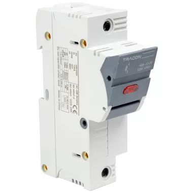 TRACON CFBL1P100 Szakaszolókapcsoló-biztosító hengeres bizt.hoz, maszkolható 100A, 22x58mm, Un=400V/690V, 1P, LED