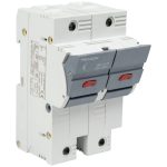   TRACON CFBL2P100 Szakaszolókapcsoló-biztosító hengeres bizt.hoz, maszkolható 100A, 22x58mm, Un=400V/690V, 2P, LED