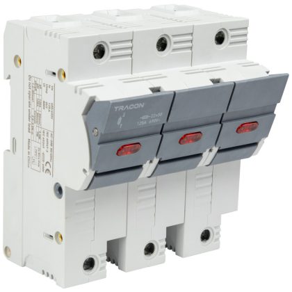TRACON CFBL3P100 Szakaszolókapcsoló-biztosító hengeres bizt.hoz, maszkolható 100A, 22x58mm