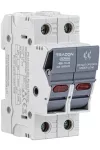 TRACON CFBLPV2P32 Szakaszolókapcsoló-biztosító hengeres bizt.hoz, PV 32A, 10×38, Un=1000VDC, Ui=6kV, 20kA, DC-PV0, IP20, 2P, LED