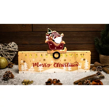   TRACON CHRACE6WW Led karácsonyi állítható naptár, manó, fa, elemes (X24017) Timer 6+18h, 6LED, 3000K, 2xAA