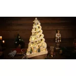   TRACON CHRBM23WW LED karácsonyi ösvény tájképpel, fa, elemes (X25003) Timer 6+18h, 23LED, 3000K, 2xAA