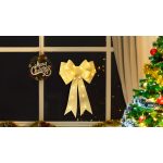   TRACON CHRBOG25WW LED karácsonyi masni, arany, elemes (X24028) Timer 6+18h,25LED, 3000K, 2xAA