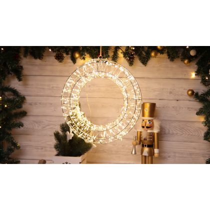   TRACON CHRC480WW LED karácsonyi koszorú (X23014) 230VAC, 480LED,3.6W, 3000K