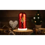   TRACON CHRGR10WW LED karácsonyi bura, fenyő, üveg, elemes (X25008) Timer 6+18h, 10LED, 3000K, 3xAA