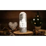   TRACON CHRGS15WW LED karácsonyi bura, város, üveg, elemes (X25007) Timer 6+18h, 15LED, 3000K, 3xAA