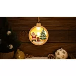   TRACON CHRHCS5WW LED karácsonyi ablakdísz,télapó,kör,elemes (X24012) Timer 6+18h, 5LED, 3000K, 2xAAA