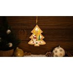 TRACON CHRHT3WW LED karácsonyi ablakdísz,hóember,fenyő,elemes (X24013) Timer 6+18h, 3LED, 