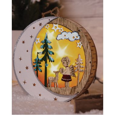 TRACON CHRHWA6WW LED karácsonyi hold,angyal,fa,elemes (X23020) Timer 6+18h,6LED, 3000K, 2xAAA