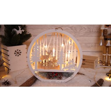 TRACON CHRHWR15WW LED karácsonyi dísz,fa, rénszarvas, elemes (X23023) Timer 6+18h,15LED, 3000K, 2xAAA